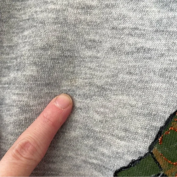 Vintage Handmade Heather Gray Turtle Sweatshirt Size XL - Picture 3 of 7